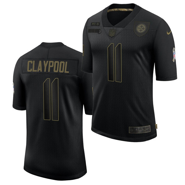 Men's Pittsburgh Steelers #11 Chase Claypool Black 2020 Salute To Service Limited Stitched NFL Jersey